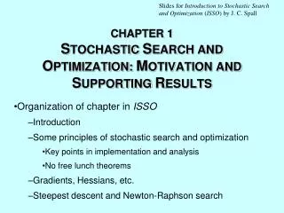 CHAPTER 1 S TOCHASTIC S EARCH AND O PTIMIZATION: M OTIVATION AND S UPPORTING R ESULTS