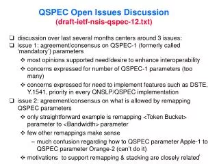 QSPEC Open Issues Discussion (draft-ietf-nsis-qspec-12.txt)