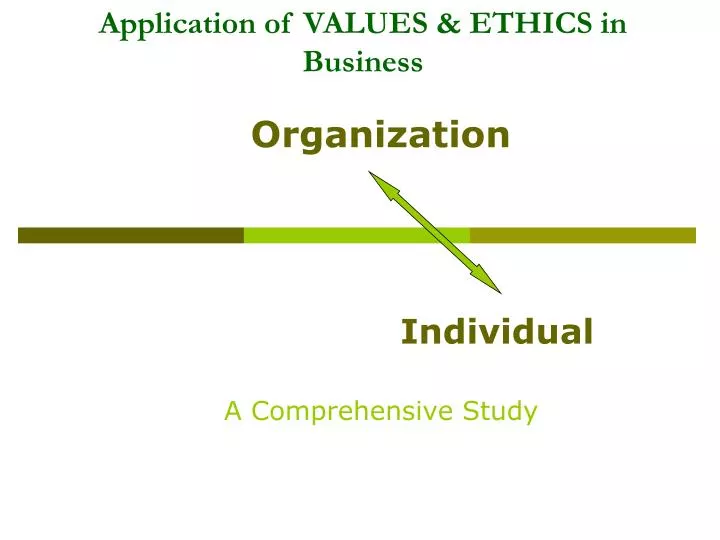 application of values ethics in business