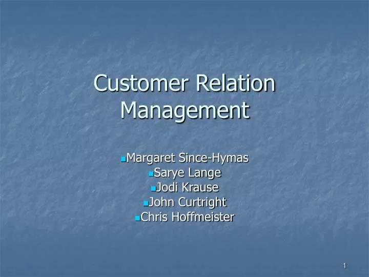customer relation management