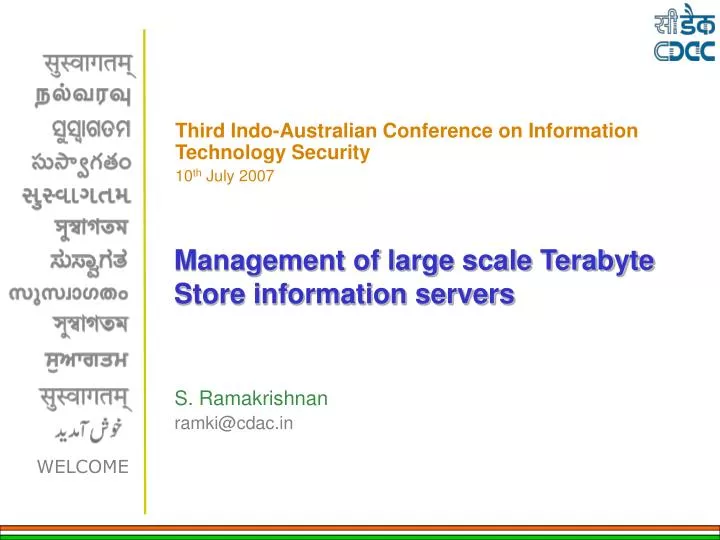 management of large scale terabyte store information servers