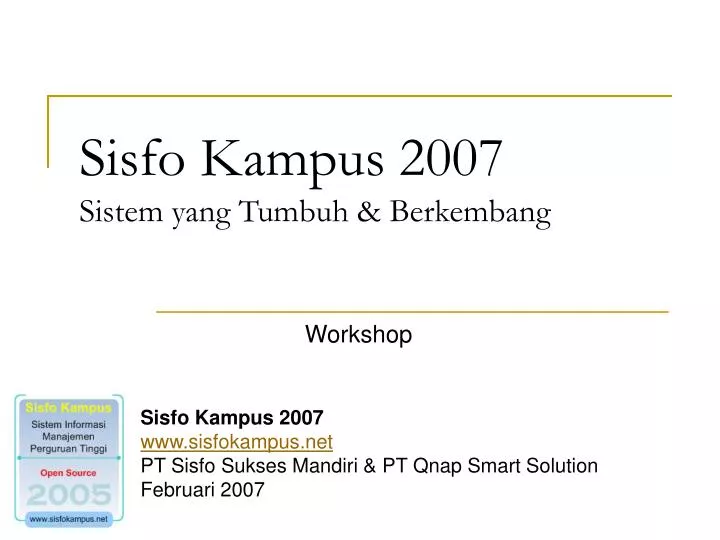 sisfo kampus 2007 sistem yang tumbuh berkembang