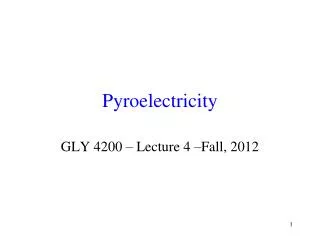 Pyroelectricity