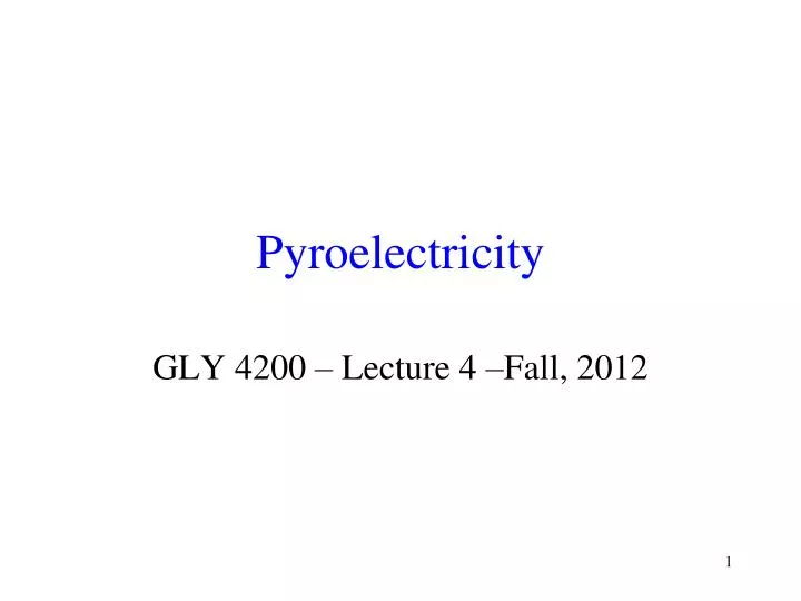 pyroelectricity