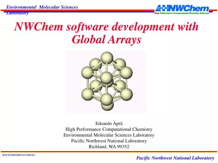 nwchem software development with global arrays