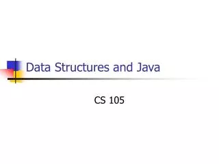 Data Structures and Java