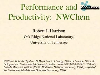 Performance and Productivity: NWChem