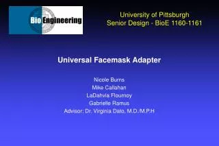 University of Pittsburgh Senior Design - BioE 1160-1161