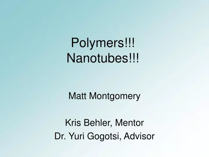 polymers nanotubes
