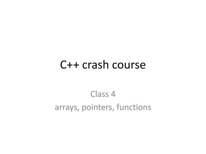 c crash course
