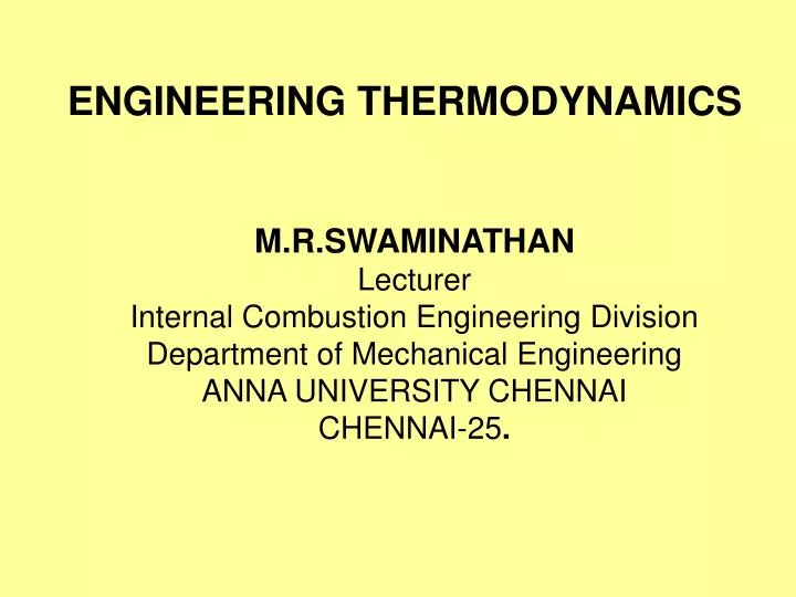 engineering thermodynamics