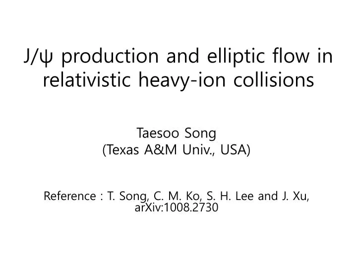 j production and elliptic flow in relativistic heavy ion collisions