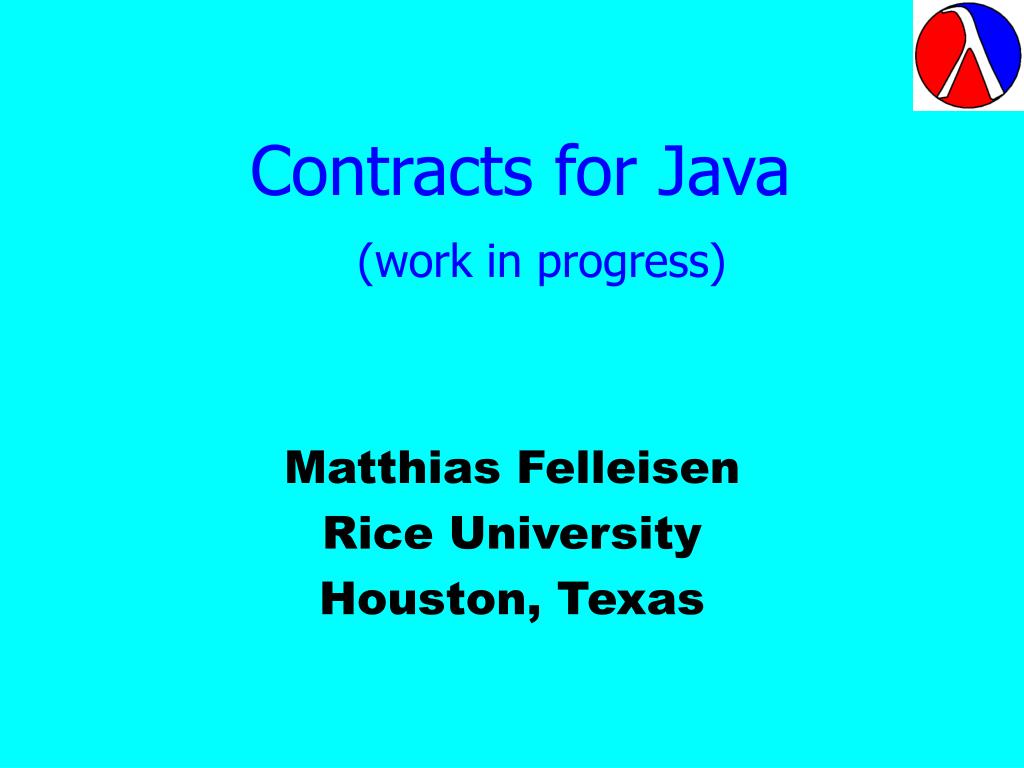 Java Contract Example PPT - Contracts for Java (work in progress) PowerPoint Presentation ...