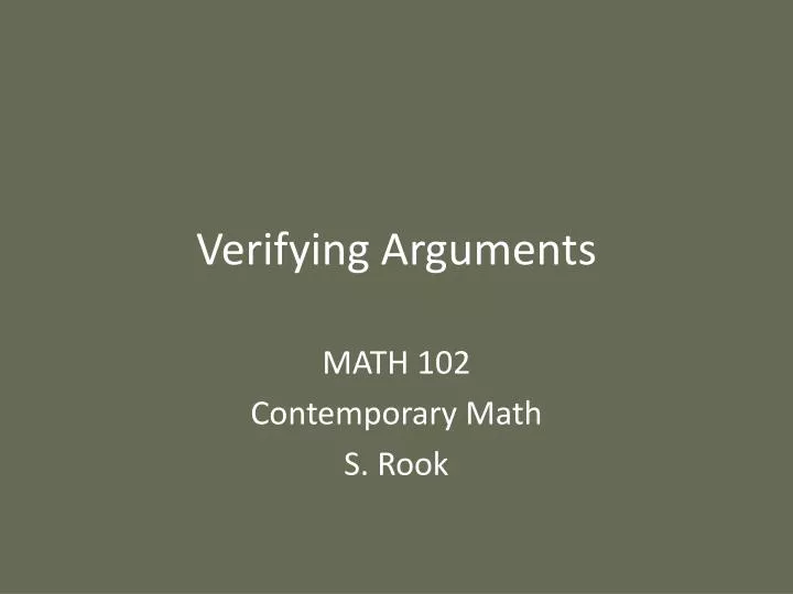 verifying arguments