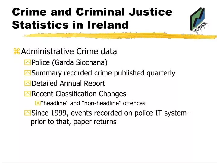 crime and criminal justice statistics in ireland