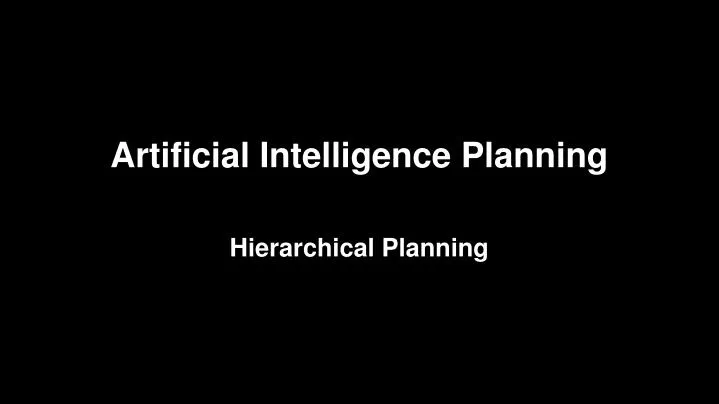 artificial intelligence planning
