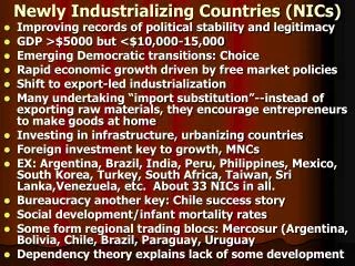 Newly Industrializing Countries (NICs)