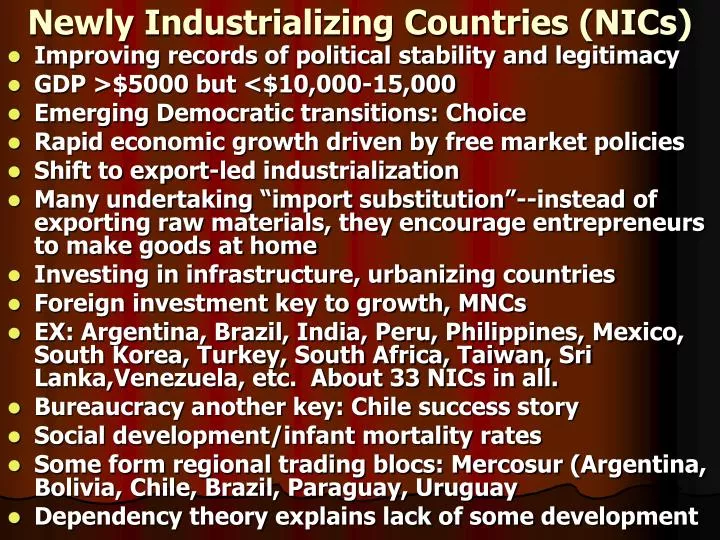 newly industrializing countries nics
