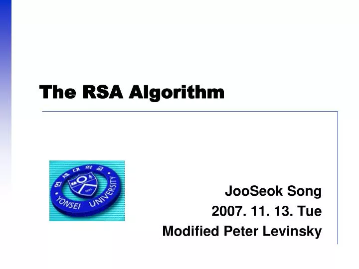 the rsa algorithm