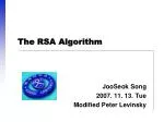 The RSA Algorithm - slide 1