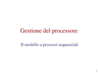 gestione del processore