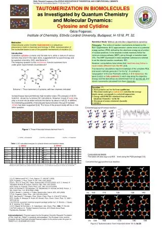 TAUTOMERIZATION IN BIOMOLECULES as Investigated by Quantum Chemistry and Molecular Dynamics: