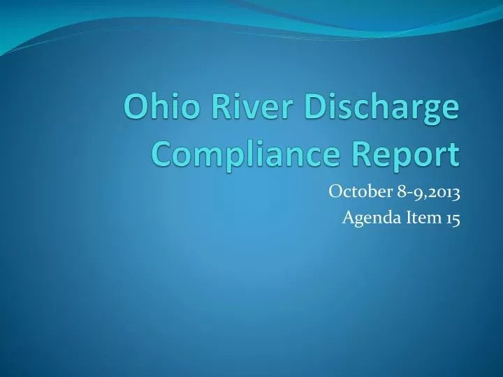 ohio river discharge compliance report