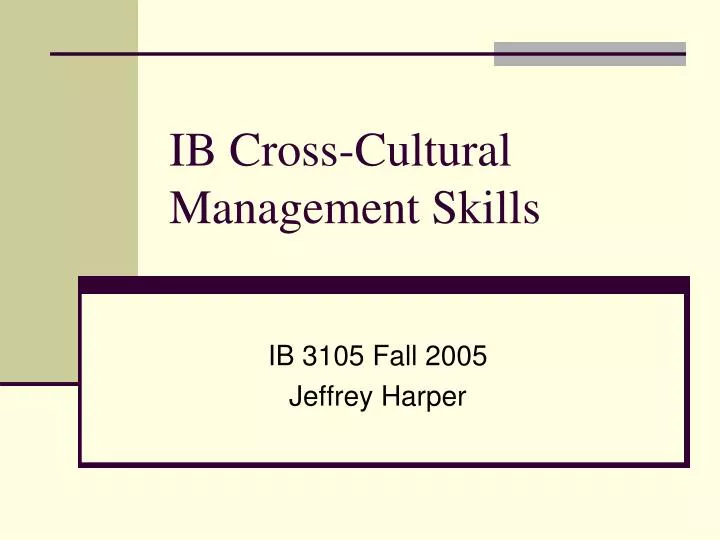 ib cross cultural management skills