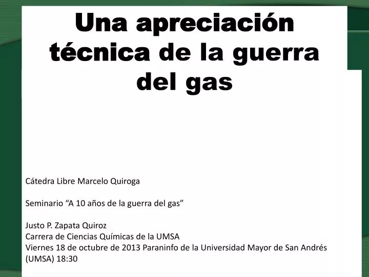 una apreciaci n t cnica de la guerra del gas