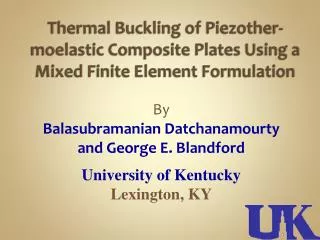 Thermal Buckling of Piezother-moelastic Composite Plates Using a Mixed Finite Element Formulation