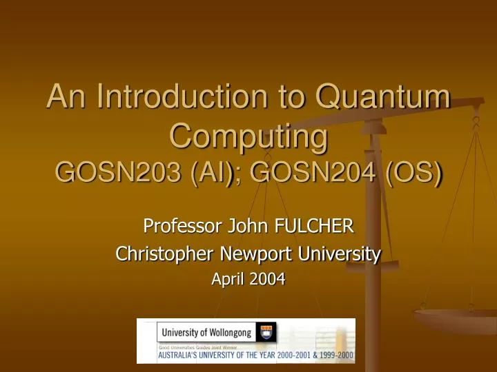an introduction to quantum computing gosn203 ai gosn204 os