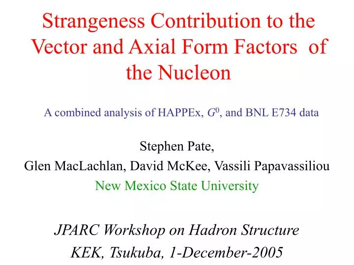 strangeness contribution to the vector and axial form factors of the nucleon