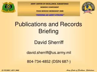 Publications and Records Briefing