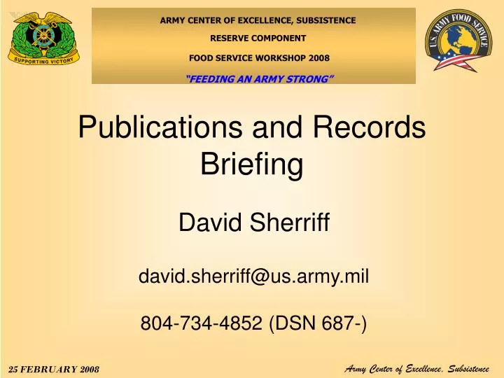 publications and records briefing