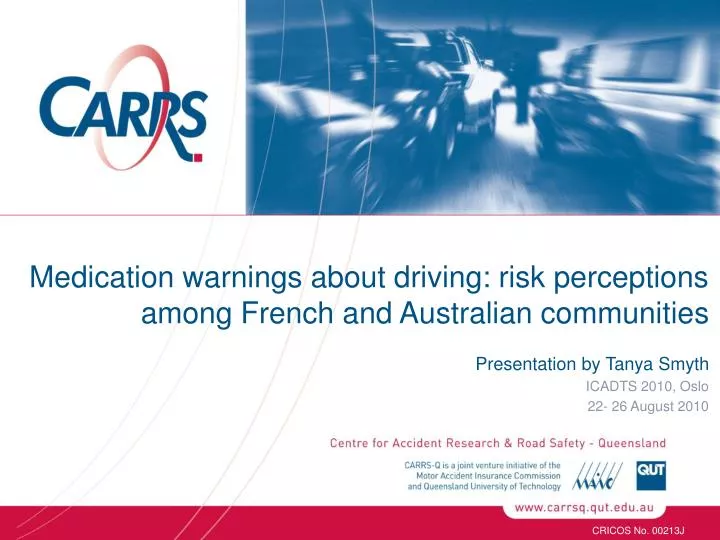 medication warnings about driving risk perceptions among french and australian communities