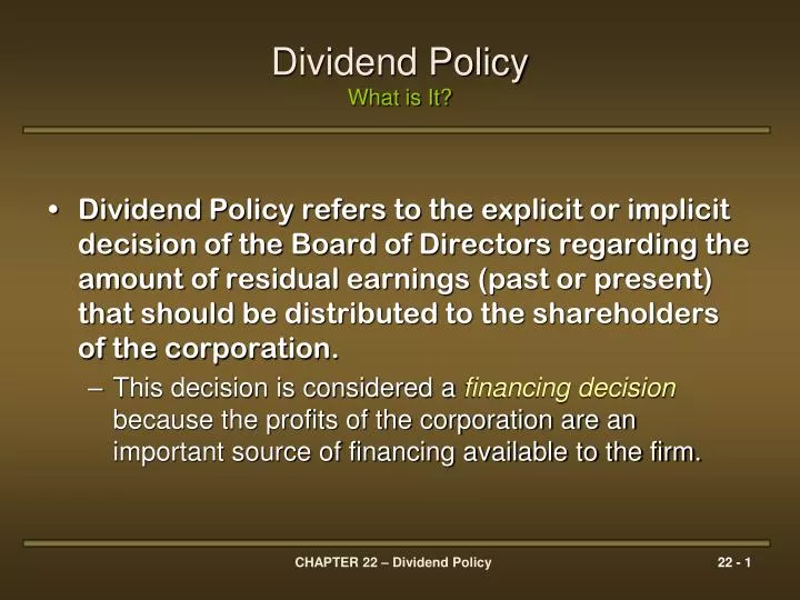 dividend policy what is it