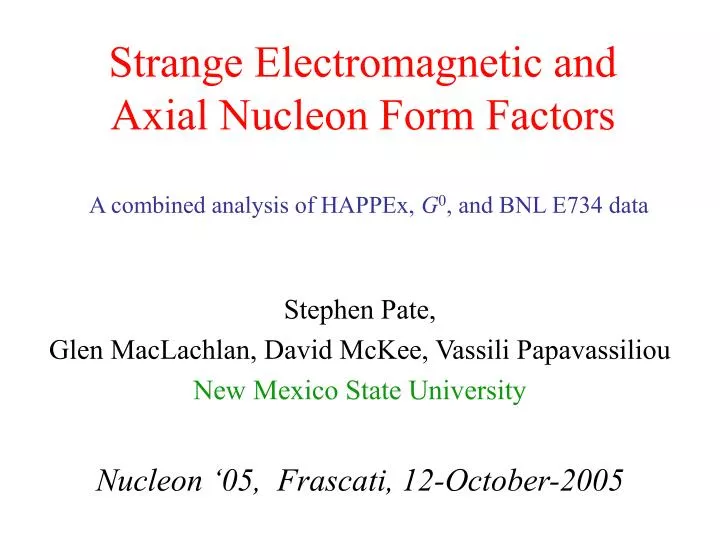 strange electromagnetic and axial nucleon form factors