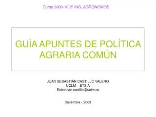 gu a apuntes de pol tica agraria com n