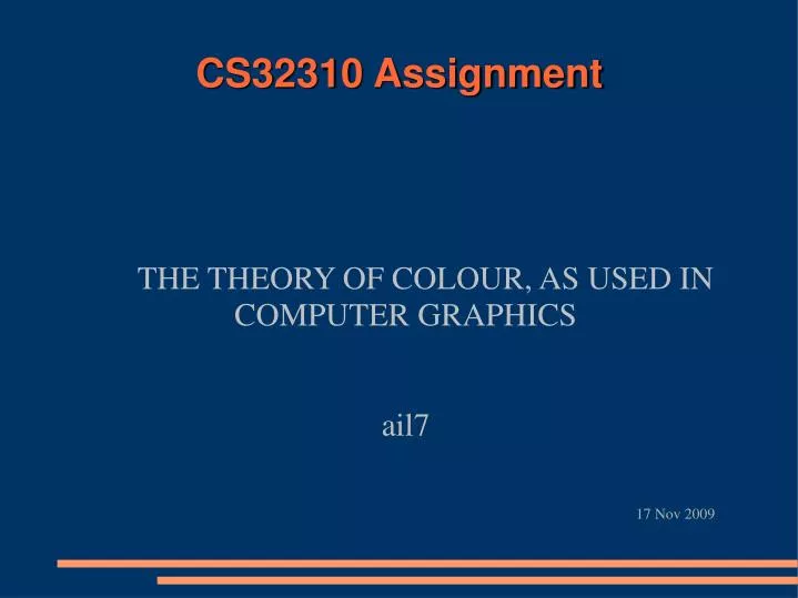 the theory of colour as used in computer graphics ail7