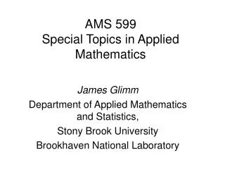 AMS 599 Special Topics in Applied Mathematics