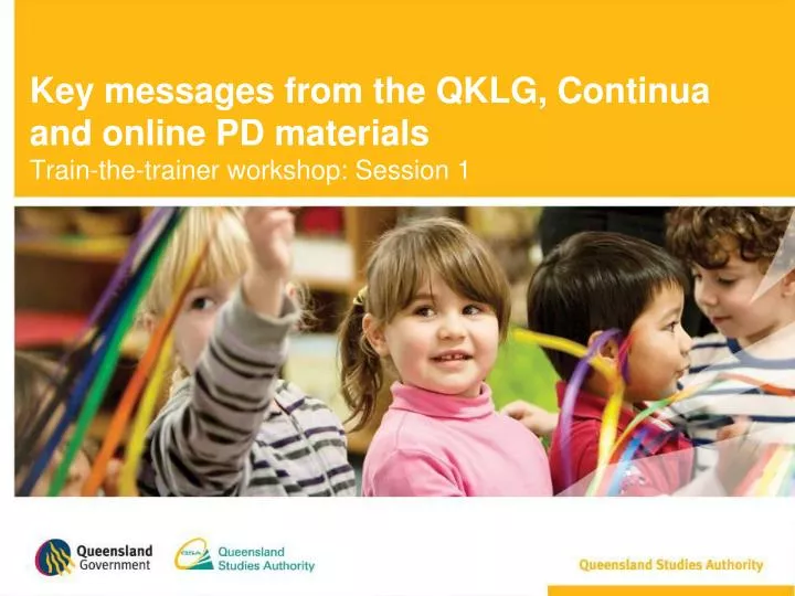 key messages from the qklg continua and online pd materials train the trainer workshop session 1