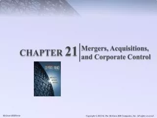 Mergers, Acquisitions and Corporate Control