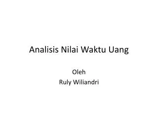 analisis nilai waktu uang
