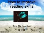 How to improve reading skills - slide 1