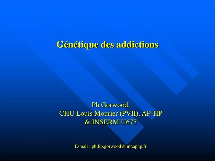 g n tique des addictions