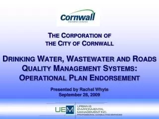 The Corporation of the City of Cornwall