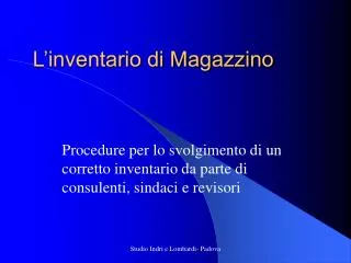 l inventario di magazzino