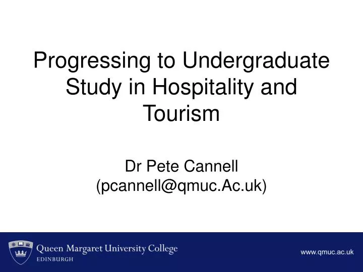 progressing to undergraduate study in hospitality and tourism