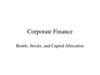 Corporate Finance