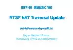 RTSP NAT Traversal Update - slide 1